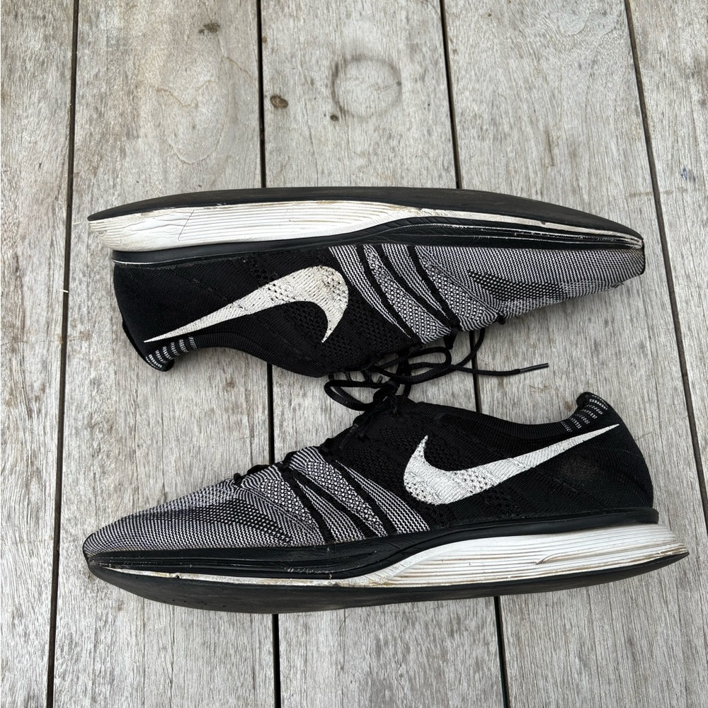 Nike Black and White Knit Running Shoes